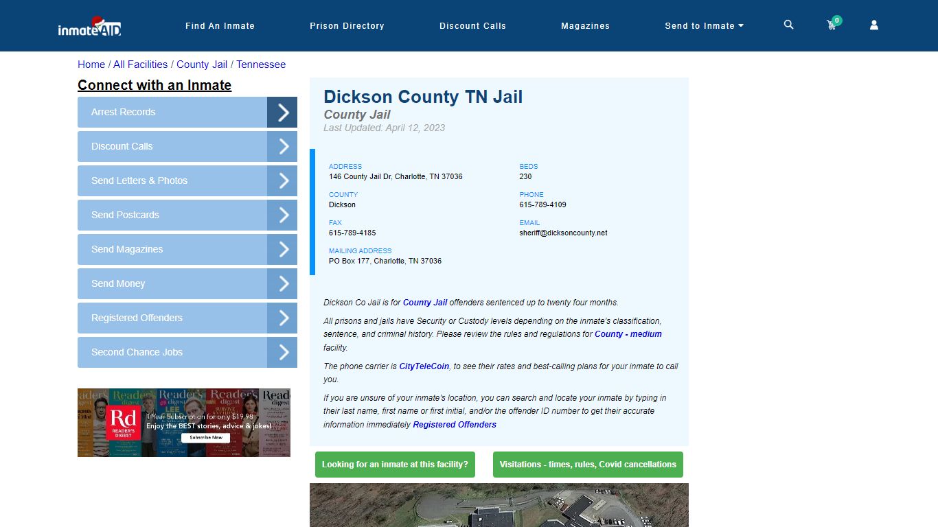Dickson County TN Jail - Inmate Locator - Charlotte, TN